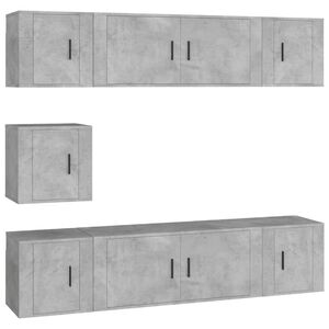 vidaXL 7 Piece TV Cabinet Set Concrete Grey Engineered Wood