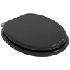 vidaXL Soft-Close Toilet Seat Black 44 x 38 cm MDF board