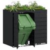 vidaXL Wheelie Bin Storage for 2 Bins Black 136 x 77.5 x 121.5 cm