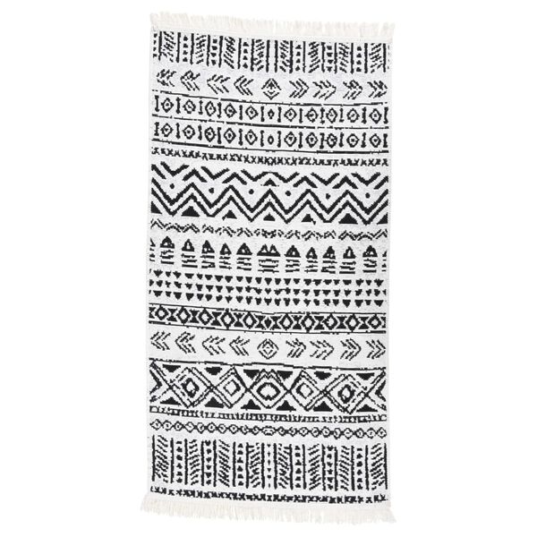 vidaXL Rug Black and White 80x150 cm Cotton