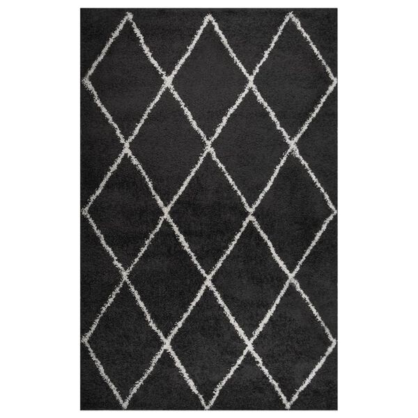 vidaXL Shaggy Rug High Pile Cream and Anthracite 200x290 cm
