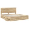 vidaXL Bed Frame with Drawer Sonoma Oak 200 x 200 cm Engineer Wood