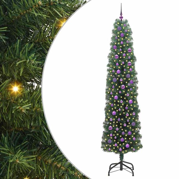 vidaXL Artificial Christmas Tree with 300 LEDs with Stand Green 240 cm