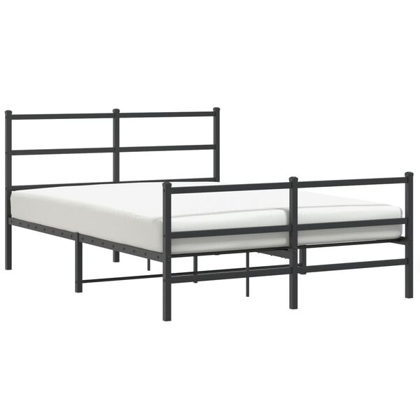 vidaXL Metal Bed Frame without Mattress with Footboard&nbsp;Black 140x190cm