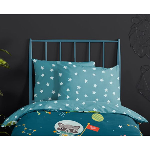 Good Morning Kids Duvet Cover SPACY 100x135 cm Petrol Blue