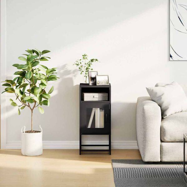 vidaXL Bedside Cabinet Black 36x39x78 cm Cold-rolled Steel