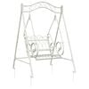 vidaXL Swing Bench Steel 113 x 121.5 x 168 cm Antique White