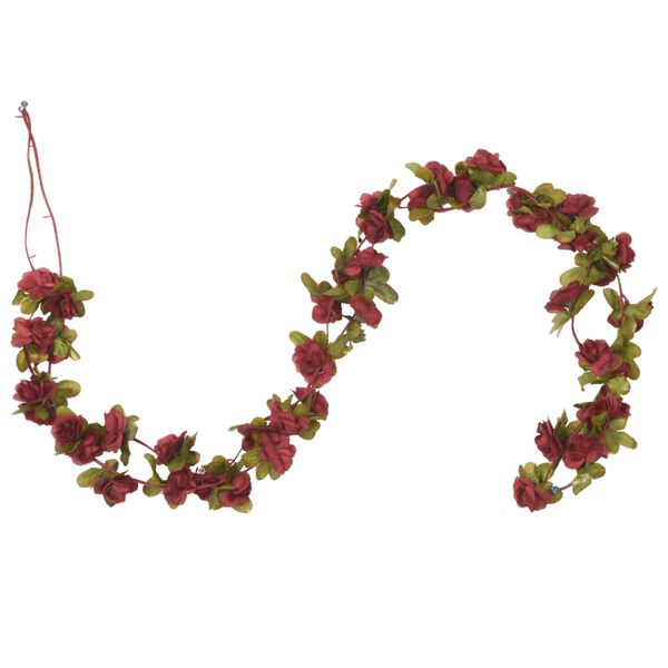 vidaXL Flower Garlands 6 pcs Wine Red 250 cm