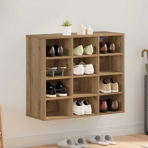 vidaXL Shoe Cabinet Artisan Oak 77.5 x 30 x 67 cm Engineered Wood