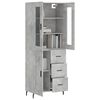 vidaXL Highboard Concrete Grey 69.5x34x180 cm Engineered Wood