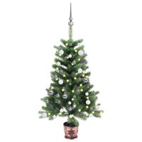 vidaXL Artificial Pre-lit Christmas Tree with Ball Set 65 cm Green