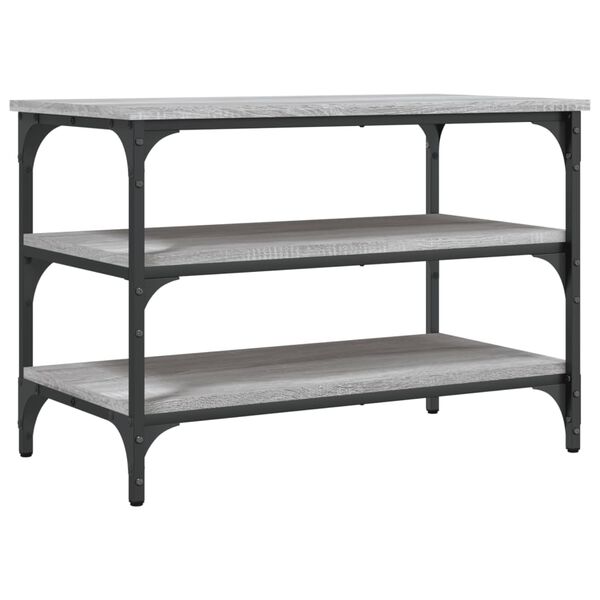 vidaXL Shoe Bench Grey Sonoma 70x38.5x49 cm Engineered Wood