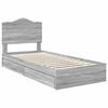 vidaXL Storage Bed with Drawer Grey Sonoma 90 x 190 cm Engineered Wood