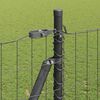 vidaXL Fence with Post Grey 1.6 x 10 m Steel and PVC