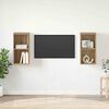 vidaXL TV Cabinet Set Wall-mounted 2 pcs Artisan Oak 37 x 37 x 72 cm