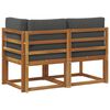vidaXL Outdoor Middle and Corner Sofa 2 Piece Natural and Anthracite