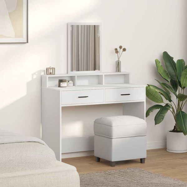 vidaXL Dressing Table White 100 x 41 x 140 cm Engineered Wood