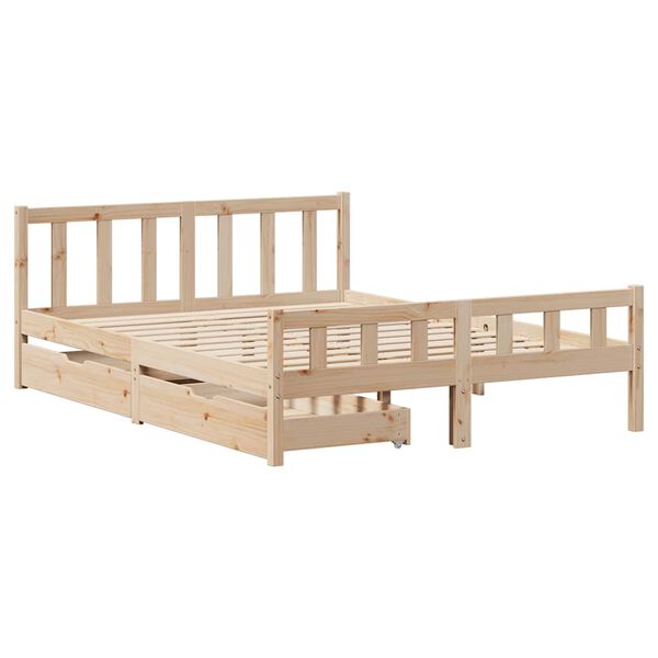 vidaXL Bed Frame without Mattress 120x190 cm Small Double Solid Wood Pine