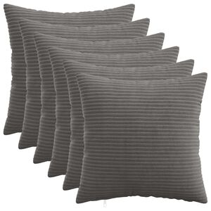 vidaXL Cushion Cover 6 pcs HEERLEN Dark Grey 30 x 30 cm Corduroy
