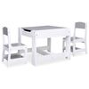 vidaXL Children's Table with 2 Chairs White MDF