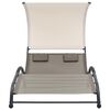 vidaXL Double Sun Lounger with Canopy Textilene Taupe