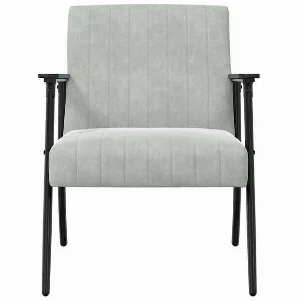vidaXL Armchair Light Grey 59 x 75 x 78 cm Velvet