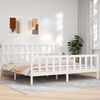 vidaXL Bed Frame without Mattress White Super King Size Solid Wood Pine