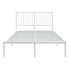 vidaXL Metal Bed Frame without Mattress with Headboard White 120x200cm