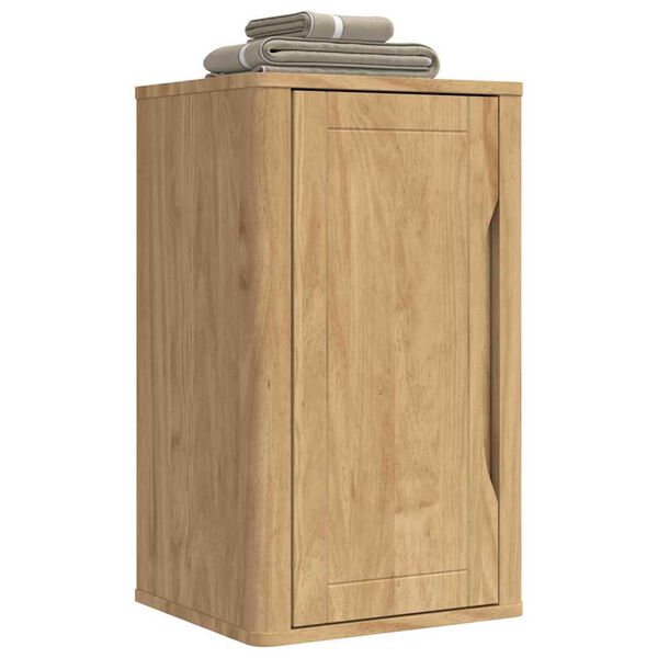 vidaXL Bathroom Wall Cabinet with Door FLORO Wax Brown 35 x 30 x 60 cm