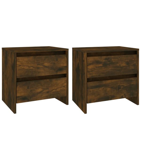 vidaXL Bedside Cabinets 2 pcs Smoked Oak 45x34.5x44.5 cm Engineered Wood