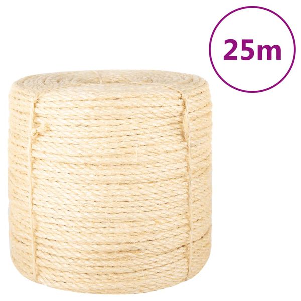 vidaXL Rope 100% Sisal 6 mm 25 m