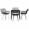 vidaXL Garden Dining Set 5 pcs Black Powder-Coated Steel