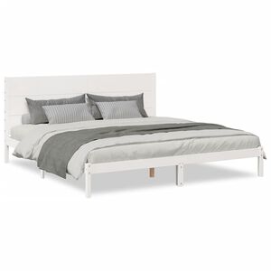 vidaXL Extra Long Bed Frame without Mattress White 200x210 cm Solid Wood