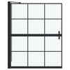 vidaXL Bath Shower Screen Black and Transparent 100 x 68 x 128 cm