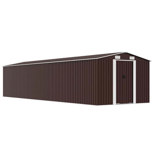 vidaXL Garden Shed Brown 257x990x181 cm Galvanised steel