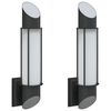 vidaXL Outdoor Wall Lights 2pcs Black Stainless Steel