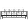 vidaXL Metal Bed Frame without Mattress with Footboard Black 193x203cm