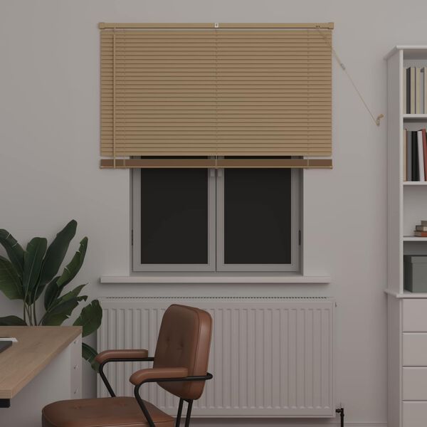 vidaXL Venetian Blind Manual Light Brown with Pattern 150 x 120 cm PVC