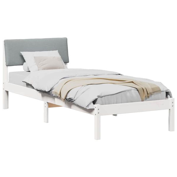 vidaXL Bed frame White and light grey 80 x 200 cm Solid pine wood