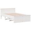 vidaXL Bed Frame without Mattress with Headboard White 135x190 cm Double Solid Wood Pine