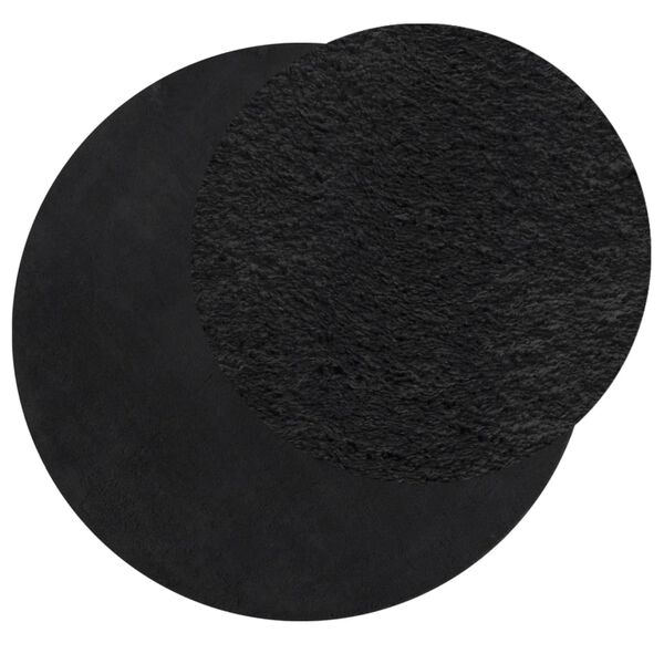 vidaXL Rug HUARTE Short Pile Soft and Washable Black &Oslash; 100 cm