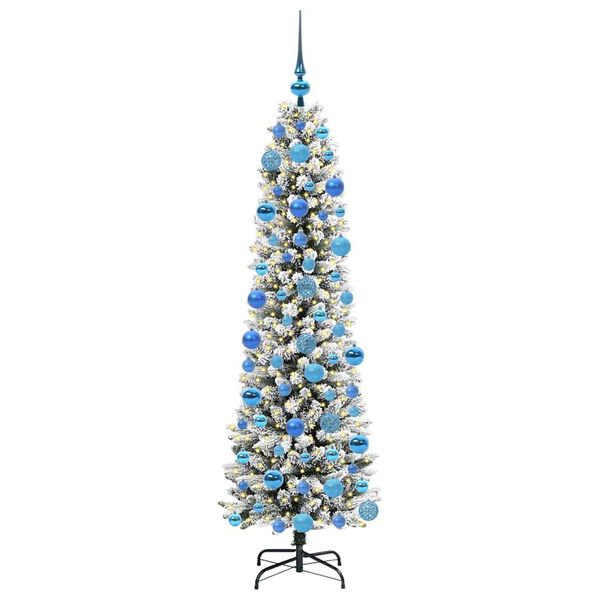 vidaXL Artificial Christmas Tree with 300 LEDs with Stand White 180 cm