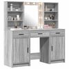 vidaXL Dressing Table Set with Shelf 3 pcs Grey sonoma Engineered wood