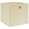 vidaXL Storage Boxes 10 pcs Cream 32x32x32 cm Fabric