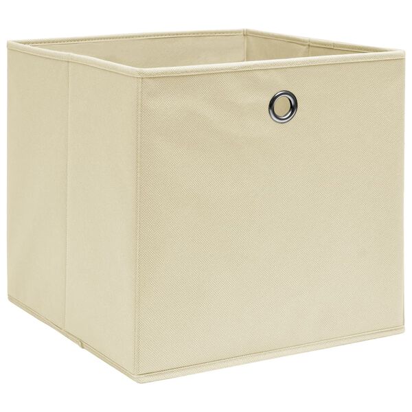 vidaXL Storage Boxes 10 pcs Cream 32x32x32 cm Fabric
