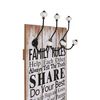 vidaXL Wall-mounted Coat Rack with 6 Hooks 120x40 cm FAMILY RULES