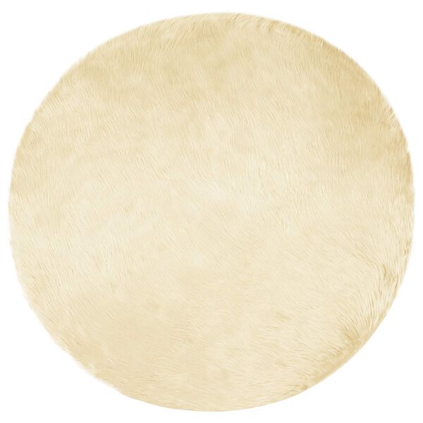 vidaXL Faux Sheepskin Rug Tafalla Cream &Oslash; 100 cm Polyester