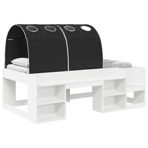 vidaXL Kids'High Bed Frame with Storage 3 pcs White and Black