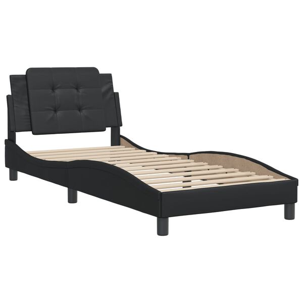 vidaXL Bed Frame without Mattress "Zadar" Black 80x200 cm Faux Leather