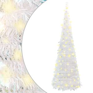 vidaXL Artificial Christmas Tree Pop-up 200 LEDs White 210 cm